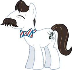 Size: 401x389 | Tagged: safe, derpibooru import, official, barber groomsby, earth pony, pony, leak, bowtie, concept art, eyes closed, facial hair, male, moustache, simple background, solo, stallion, transparent background