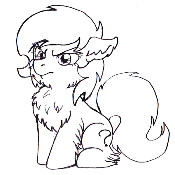 Size: 700x700 | Tagged: safe, artist:lockhe4rt, derpibooru import, oc, oc:anonfilly, unofficial characters only, earth pony, pony, cheek fluff, chest fluff, female, filly, monochrome, simple background, solo, white background
