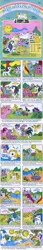 Size: 500x2912 | Tagged: artist:heckyeahponyscans, a sunny day in pony land, baby bottle, baby gusty, baby heart throb, baby lickety split, baby lofty, baby ribbon, baby surprise, comic, comic:my little pony (g1), crib, derpibooru import, dream castle, g1, lullabye nursery, majesty, nursery, playset, pram, product placement, pull-along, raising the sun, safe, stroller, sun, tangible heavenly object, tent, tree, trick, twilight sparkle, wagon, water, water fight, wish