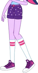 Size: 969x1857 | Tagged: safe, artist:imperfectxiii, artist:teentitansfan201, derpibooru import, edit, vector edit, sci-twi, twilight sparkle, equestria girls, legend of everfree, clothes, converse, cropped, cute, legs, pictures of legs, raised leg, shoes, shorts, simple background, socks, solo, transparent background, vector