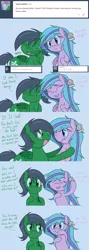 Size: 1280x3607 | Tagged: safe, artist:hummingway, derpibooru import, oc, oc:feather hummingway, oc:swirly shells, unofficial characters only, merpony, ask-humming-way, dialogue, tumblr, tumblr comic, underwater