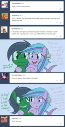 Size: 1280x2475 | Tagged: safe, artist:hummingway, derpibooru import, oc, oc:feather hummingway, oc:swirly shells, unofficial characters only, merpony, ask-humming-way, dialogue, tumblr, tumblr comic, underwater