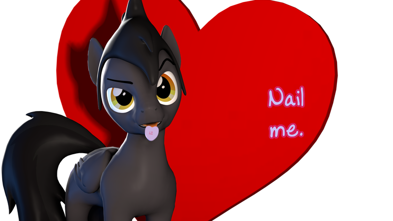 Size: 2560x1440 | Tagged: suggestive, artist:obsidianocelot, derpibooru import, oc, oc:gray stripe, unofficial characters only, pegasus, pony, 3d, heart, helmet, male, mouth hold, solo, stallion, valentine, valentine's day