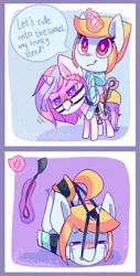 Size: 638x1251 | Tagged: angry, artist:stormswirl1, blushing, bondage, bridle, comic, cross-popping veins, crying, derpibooru import, female, lesbian, magic, oc, oc:painted smiles, oc:pastel sketch, oc x oc, ponies riding ponies, riding crop, saddle, shipping, suggestive, tack, telekinesis, unofficial characters only