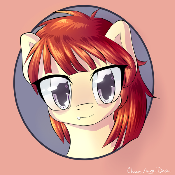 Size: 2000x2000 | Tagged: safe, artist:chaosangeldesu, derpibooru import, oc, unofficial characters only, pony, bust, fangs, female, mare, portrait, solo