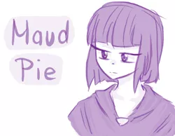 Size: 900x700 | Tagged: artist:drhikari, derpibooru import, human, humanized, maud pie, monochrome, safe, simple background, solo, white background