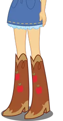 Size: 1500x2880 | Tagged: safe, artist:teentitansfan201, derpibooru import, edit, vector edit, applejack, equestria girls, applejack wearing her boots, boots, boots shot, clothes, cowboy boots, cropped, denim skirt, humane nine boots, image, legs, pictures of legs, png, simple background, skirt, solo, transparent background, vector