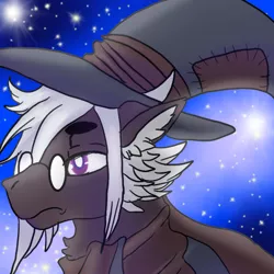 Size: 1206x1206 | Tagged: safe, artist:brainiac, derpibooru import, oc, oc:brainiac, unofficial characters only, goat, clothes, glasses, goatified, hat, solo, stars