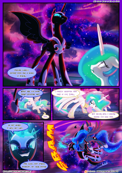 Mlp Celestia Porn Comic - 1071339 - safe, artist:light262, artist:lummh, derpibooru import, nightmare  moon, princess celestia, princess luna, alicorn, pony, comic:timey wimey,  absurd resolution, color porn, comic, dialogue, eyes closed, hitting,  magic, open mouth, rescue ...