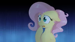 Size: 4800x2700 | Tagged: safe, artist:kyumiku, derpibooru import, fluttershy, pony, fanfic:daughter of discord, absurd resolution, bust, covering mouth, emotional, female, floppy ears, gasp, mare, open mouth, portrait, raised hoof, reaction, reaction image, shocked, solo, surprised, video at source, wide eyes