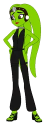 Size: 249x648 | Tagged: safe, artist:magic-kristina-kw, derpibooru import, alien, twi'lek, equestria girls, collar, dancer, equestria girls-ified, eyeshadow, green, irl, makeup, oola, return of the jedi, simple background, slave, solo, star wars, toy, transparent background