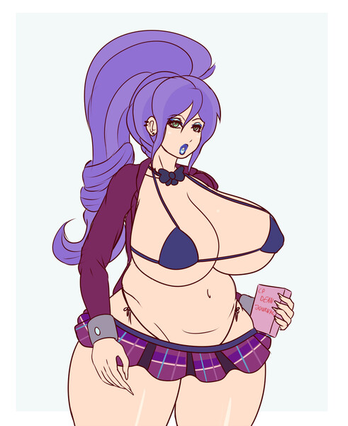 Size: 1063x1300 | Tagged: questionable, artist:annon, derpibooru import, crystal lullaby, human, equestria girls, friendship games, belly button, big breasts, bimbo, breasts, busty crystal lullaby, chubby, clothes, crystal prep academy uniform, female, fupa, huge breasts, humanized, miniskirt, panties, plaid skirt, pleated skirt, school uniform, sexy, skirt, solo, solo female, stupid sexy crystal lullaby, thick, thong, underwear, wide hips