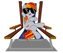 Size: 977x818 | Tagged: safe, artist:dashiesparkle, derpibooru import, oc, oc:tridashie, unofficial characters only, pegasus, pony, chillaxing, recolor, sitting, solo