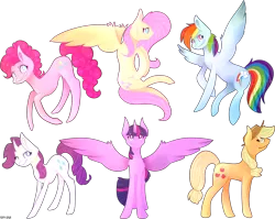 Size: 1512x1203 | Tagged: safe, artist:poppy-opium, derpibooru import, applejack, fluttershy, pinkie pie, rainbow dash, rarity, twilight sparkle, twilight sparkle (alicorn), alicorn, pony, mane six, simple background, transparent background