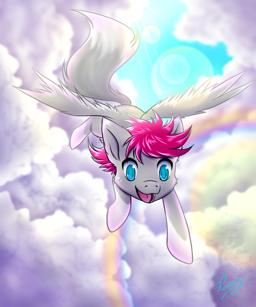 Size: 1000x1200 | Tagged: artist:raven-ark, cloud, derpibooru import, flying, oc, safe, solo, unofficial characters only