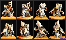 Size: 4983x3032 | Tagged: safe, artist:prodius, derpibooru import, oc, oc:nova, oc:virenth, unofficial characters only, gryphon, zebra, absurd resolution, commission, craft, duo, figurine, irl, noventh, photo, sculpey, sculpture, show accurate, traditional art