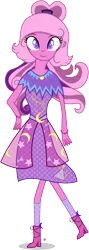 Size: 2937x8291 | Tagged: safe, artist:illumnious, derpibooru import, oc, oc:flares midnight, unofficial characters only, equestria girls, absurd resolution, boho, clothes, cute, equestria girls-ified, looking at you, simple background, smiling, solo, transparent background, vector