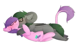 Size: 2895x1747 | Tagged: safe, artist:oddends, derpibooru import, oc, unofficial characters only, bat pony, pony, commission, glasses, horns, kissing, simple background, transparent background