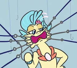 Size: 577x507 | Tagged: artist:jargon scott, bait, derpibooru import, fishing, fishing hook, hooky, my little pony: the movie, ouch, princess skystar, reaction image, seapony (g4), semi-grimdark, solo, spongebob squarepants, this is bait