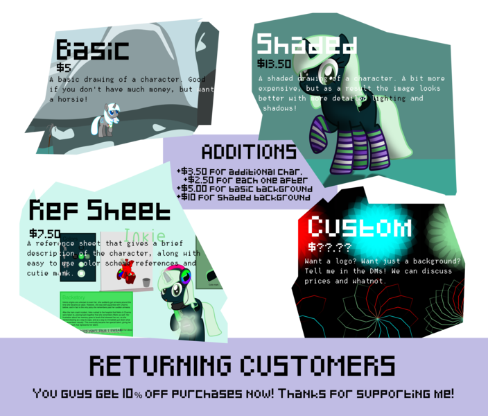Size: 4427x3772 | Tagged: absurd resolution, advertisement, artist:metropone, canvas, clothes, commission info, derpibooru import, mountain, oc, oc:charms, oc:inkie, safe, shading, simple background, snow, socks, solo, transparent background, unofficial characters only, vector