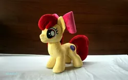 Size: 2048x1281 | Tagged: apple bloom, artist:egalgay, derpibooru import, handmade, irl, photo, plushie, safe, solo, toy