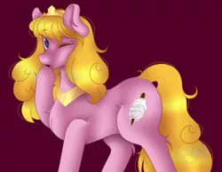 Size: 1000x777 | Tagged: safe, artist:inutatos, derpibooru import, ponified, pony, crown, disney, female, jewelry, mare, one eye closed, plushie, princess aurora, regalia, sleeping beauty, solo