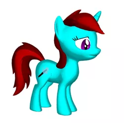 Size: 401x397 | Tagged: safe, derpibooru import, oc, oc:isabelleheart, unofficial characters only, alicorn, bat pony, bat pony alicorn, pony, unicorn, wingless bat pony, 3d, 3d pony creator, amputee, daughter, parents:micender, solo, tragic backstory, wingless