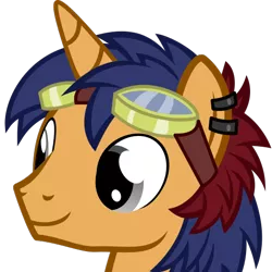 Size: 512x512 | Tagged: safe, artist:the smiling pony, derpibooru import, oc, oc:electric spark, unofficial characters only, pony, unicorn, .svg available, bust, derpibooru badge, ear piercing, earring, goggles, jewelry, piercing, portrait, simple background, smiling, solo, svg, transparent background, vector