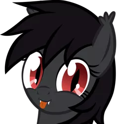 Size: 512x512 | Tagged: safe, artist:the smiling pony, derpibooru import, oc, oc:qetesh, unofficial characters only, bat pony, pony, .svg available, bust, derpibooru badge, looking at you, portrait, raspberry, simple background, smiling, solo, svg, tongue out, transparent background, vector