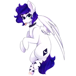 Size: 1700x1700 | Tagged: safe, artist:mentalphase, derpibooru import, oc, oc:bubbled grapes, unofficial characters only, pegasus, pony, choker, female, mare, simple background, solo, spiked choker, tongue out, transparent background