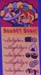 Size: 204x372 | Tagged: safe, derpibooru import, sunset shimmer, equestria girls, clothes, cute, doll, equestria girls minis, food, hairpin, happi, looking at you, one eye closed, onigiri, serving tray, shimmerbetes, smiling, sunset sushi, sushi, toy, wink