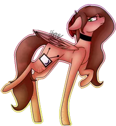 Size: 499x541 | Tagged: safe, artist:sweetmelon556, derpibooru import, oc, unofficial characters only, pegasus, pony, choker, female, mare, raised hoof, raised leg, simple background, solo, transparent background