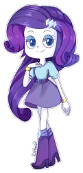 Size: 400x828 | Tagged: safe, artist:lizbeat, derpibooru import, rarity, equestria girls, boots, bracelet, clothes, cute, high heel boots, high heels, jewelry, legs, simple background, skirt, smiling, solo, transparent background