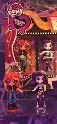 Size: 276x600 | Tagged: safe, derpibooru import, rarity, sunset shimmer, equestria girls, doll, equestria girls minis, irl, photo, toy, toy fair, toy fair 2017