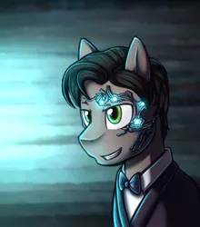 Size: 628x713 | Tagged: safe, artist:deyogee, derpibooru import, ponified, cyborg, pony, clothes, crossover, cyber controller, doctor who, eleventh doctor, mr clever, solo