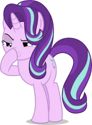 Size: 8054x10941 | Tagged: safe, artist:illumnious, banned from derpibooru, deleted from derpibooru, derpibooru import, starlight glimmer, pony, unicorn, every little thing she does, absurd resolution, boop, c:, female, glare, glimmerposting, image, lidded eyes, mare, png, raised eyebrow, raised hoof, self-boop, simple background, smiling, smirk, snark, solo, transparent background, up to no good, vector