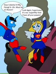 Size: 960x1280 | Tagged: safe, artist:hayley566, derpibooru import, ponified, pony, scene interpretation, supergirl, superman