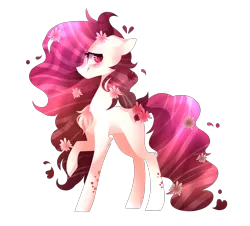 Size: 3193x2889 | Tagged: safe, artist:huirou, derpibooru import, oc, oc:mika, unofficial characters only, earth pony, pony, female, flower, flower in hair, mare, raised hoof, solo