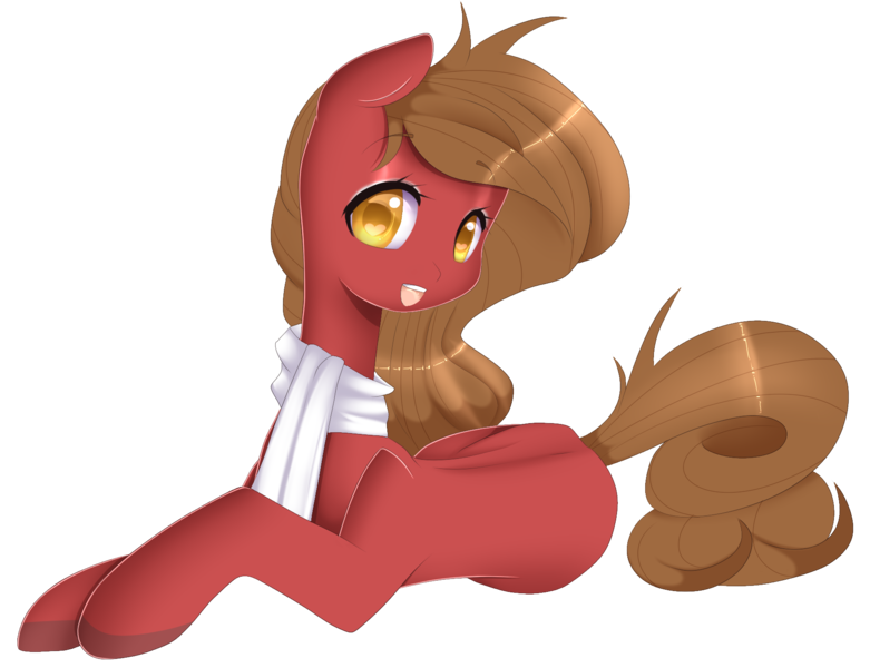 Size: 1823x1400 | Tagged: safe, artist:clefficia, derpibooru import, oc, oc:lila, unofficial characters only, earth pony, pony, clothes, colored pupils, female, heart eyes, mare, prone, scarf, simple background, solo, transparent background, wingding eyes