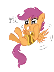 Size: 720x960 | Tagged: artist:forestheart74, crossover, derpibooru import, monster kid, monster kidaloo, safe, scootaloo, simple background, solo, starry eyes, transparent background, undertale, wingding eyes