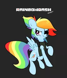 Size: 540x635 | Tagged: artist:turtlefarminguy, clothes, costume, crossover, derpibooru import, rainbow dash, rainbowdyne, safe, solo, undertale, undyne