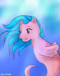 Size: 576x720 | Tagged: artist:stealthclaw96, derpibooru import, g1, g1 to g3, g3, generation leap, paint tool sai, safe, sea pony, solo, wavedancer