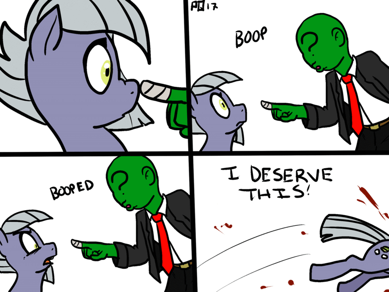 1073979 - safe, artist:pony quarantine, derpibooru import, limestone pie,  oc, oc:anon, earth pony, human, pony, 4chan, :o, angry, animated, bandage,  blood, boop, comic, drawthread, duo, frown, gif, glowing eyes,  non-consensual booping, nose