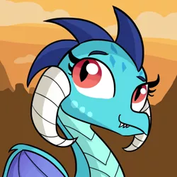Size: 792x792 | Tagged: safe, artist:tjpones, derpibooru import, princess ember, dragon, avatar, bust, cute, emberbetes, eyelashes, fangs, female, looking at you, smiling, solo, tjpones is trying to murder us, weapons-grade cute