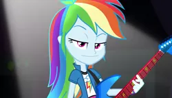 Size: 1904x1090 | Tagged: safe, derpibooru import, screencap, rainbow dash, equestria girls, rainbow rocks, awesome as i want to be, electric guitar, guitar, solo