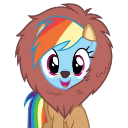 Size: 5000x5000 | Tagged: safe, artist:ambassad0r, artist:dashiesparkle, derpibooru import, edit, rainbow dash, big cat, lion, scare master, absurd resolution, animal costume, clothes, costume, cute, dashabetes, nightmare night, nightmare night costume, simple background, smiling, solo, transparent background, vector