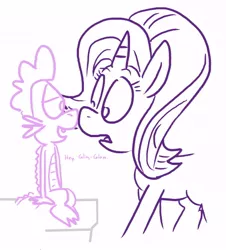 Size: 504x558 | Tagged: safe, artist:adorkabletwilightandfriends, derpibooru import, edit, spike, starlight glimmer, dragon, pony, adorkable friends, alternate ending, bedroom eyes, boop, cute, dialogue, female, heavy breathing, lidded eyes, looking at each other, male, nickname, noseboop, open mouth, shipping, simple background, sitting, smiling, sparlight, straight, white background