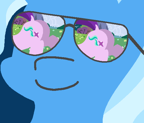 Size: 502x428 | Tagged: safe, artist:threetwotwo32232, derpibooru import, starlight glimmer, trixie, pony, unicorn, dock, female, glasses, lesbian, plot, reflection, shipping, startrix