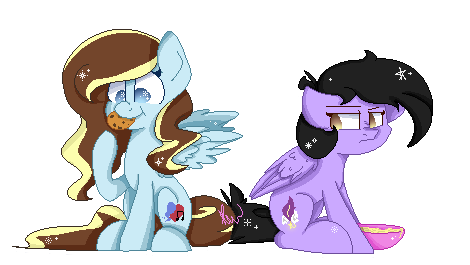 Size: 470x265 | Tagged: safe, artist:vanillashineart, derpibooru import, oc, unofficial characters only, pegasus, pony, cookie, female, food, mare, mouth hold, simple background, sitting, transparent background