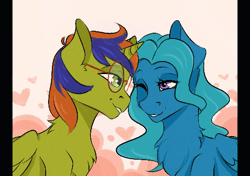 Size: 520x366 | Tagged: animated, artist:crystalfilth, derpibooru import, frame by frame, gif, heart, hearts and hooves day, kissing, mother and son, oc, oc:petal breeze, oc:storm spark, safe, unofficial characters only, valentine's day